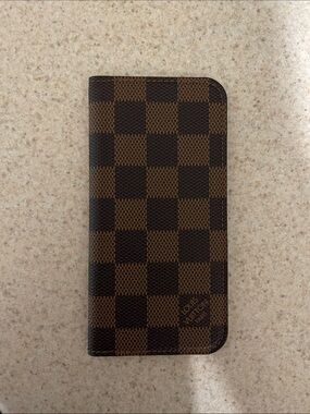 Brown Checkered Flip Phone Case for Cell Phones